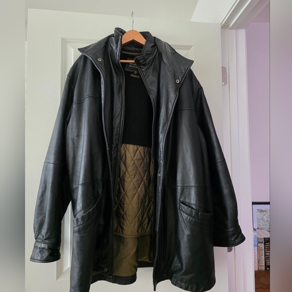 Wilsons Leather Other - Wilsons Leather Thinsulate Genuine Leather Jacket Zip Button Mens L Blck Biker